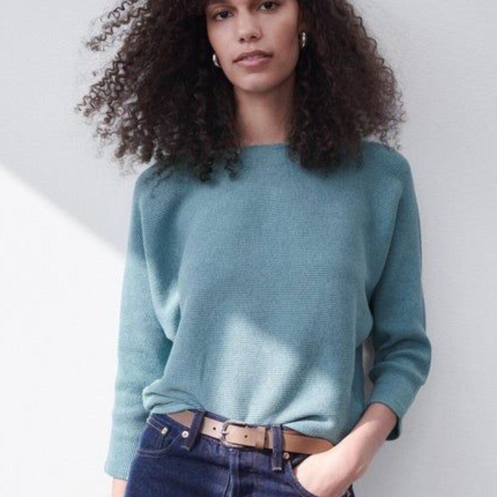 Shop The Reset minimal dolman sweater Blue L XL Capsule  Workwear Wardrobe